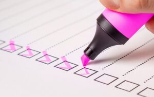 Checkliste abhaken